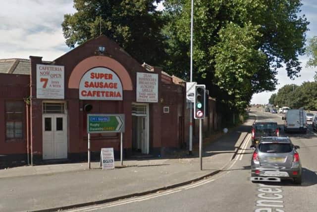 The victim was robbed in near the Super Sausage Cafe in Spencer Bridge Road.