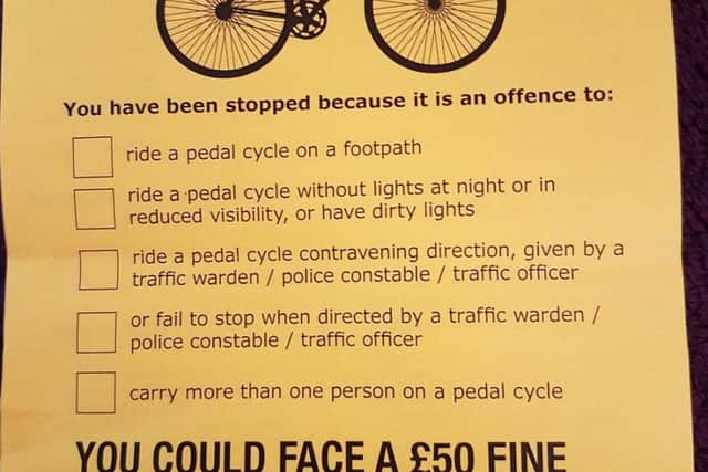 The leaflet doing the rounds in St James.