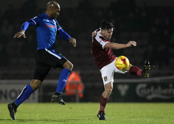 Dave Buchanan in action during the Cobblers' 3-2 defeat to Rochdale in December