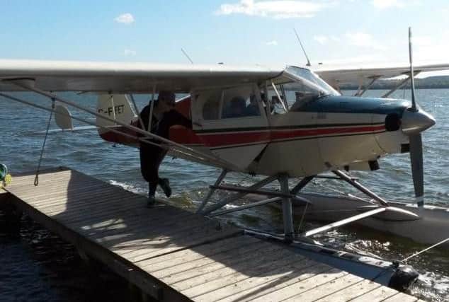 A float plane on Rice Lake at Elmhirst Resort.