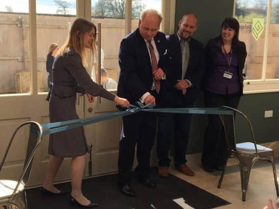 Rachael Boyd, Director of the Delapr Abbey Preservation Trust and councillor Johnathon Nunn officially opened the Conservatory Cafe.