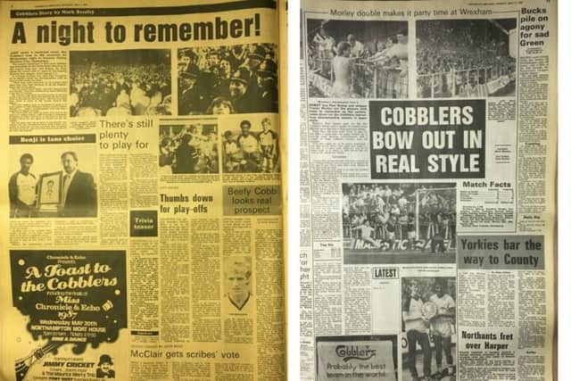 How the Chron covered the climax of the Cobblers' successful campaign