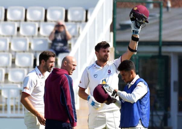 Nathan Buck (second from right) started his Northants career in style (pictures: Dave Ikin)