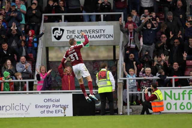Matty Taylor scored one of his trademark free-kicks in Northampton's 3-2 win over Bury earlier in the season
