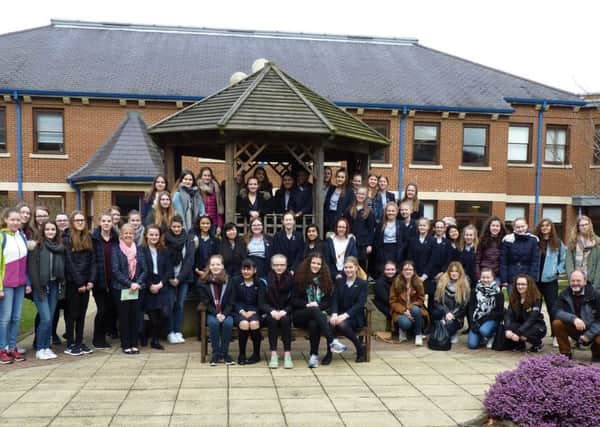 The students and staff from both schools