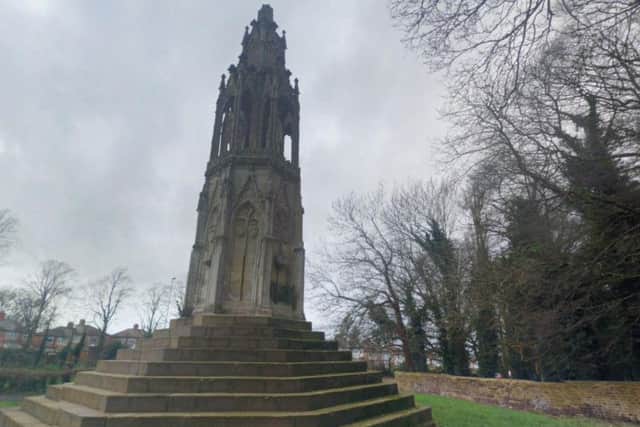 The Eleanor Cross monument in Hardingstone has 'fallen into disrepair', say local history groups.