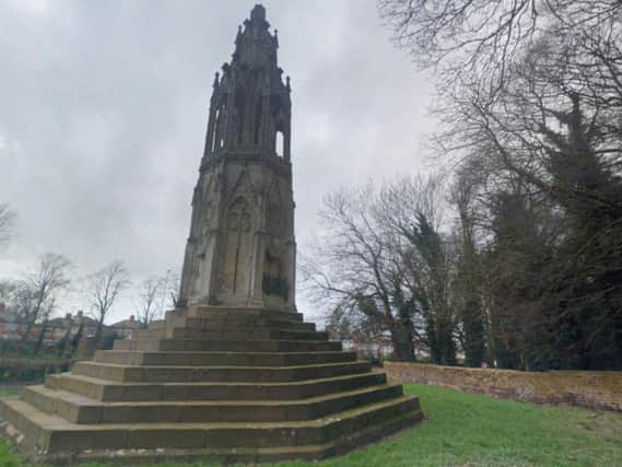 The Eleanor Cross monument in Hardingstone has 'fallen into disrepair', say local history groups.