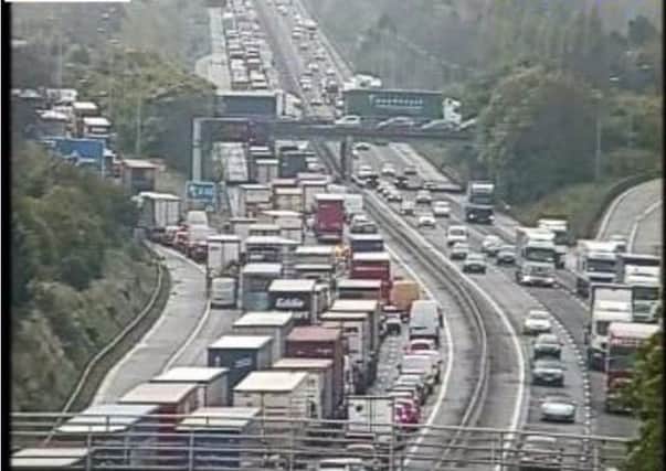 Queues are stretching back for five miles (credit Highways England)