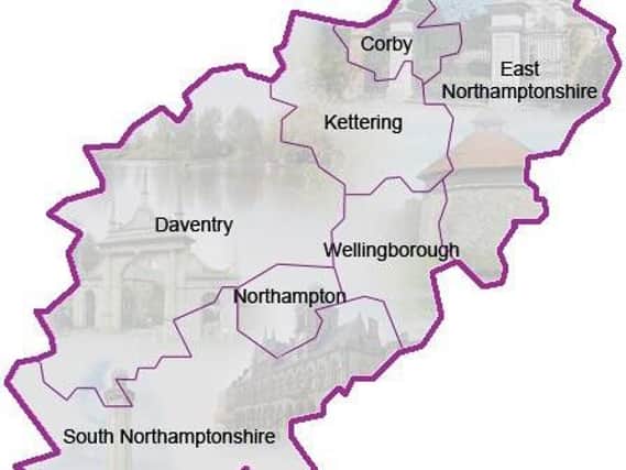 The current make-up of councils in Northamptonshire.