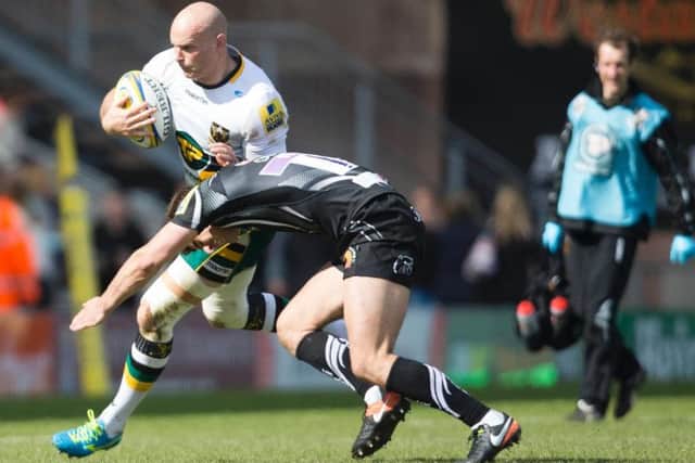 Sam Dickinson replaced Courtney Lawes after just 20 minutes at Sandy Park (picture: Kirsty Edmonds)