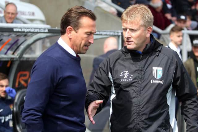 Justin Edinburgh refused to shake Ady Pennock's hand before Sunday's game. Picture by Sharon Lucey