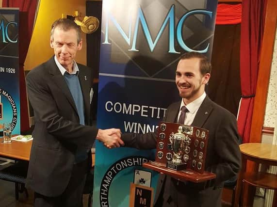 Lewis becomes the 51st winner of the Northamptonshire Close-Up Magician of the Year Award.