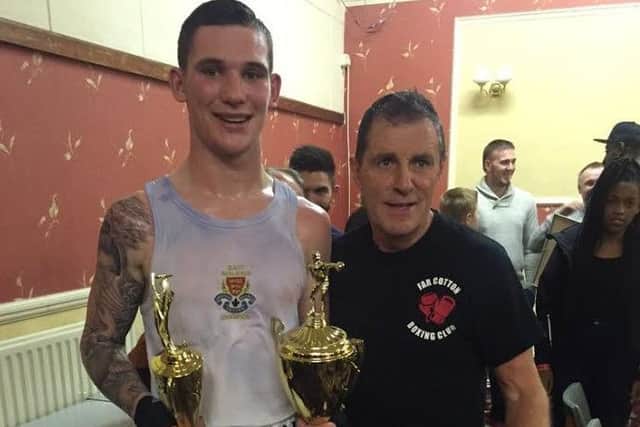 Drew Brown (left) pictured with trainer John Daly