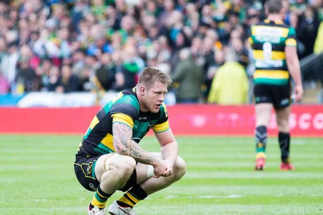 Teimana Harrison showed his disappointment at the final whistle