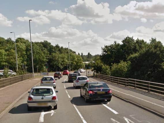 One lane has been blocked on the A45 interchange with A43 Lumbertubs Way.