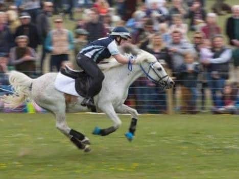14-year-old Ellie from Northampton at the mounted games event in Suffolk.