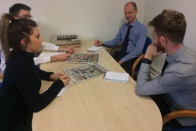 A news conference for the Northampton Chronicle & Echo
