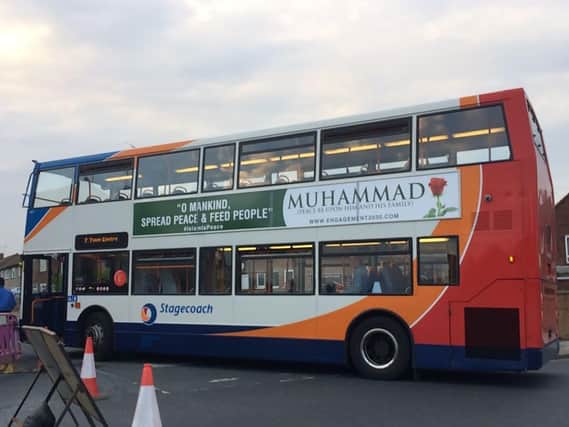 The bus banners are set to remain in place for another week and have so far had a positive reaction from the Muslim community.