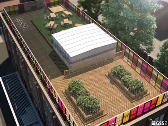 An artist's impression of how the roof terrace will look