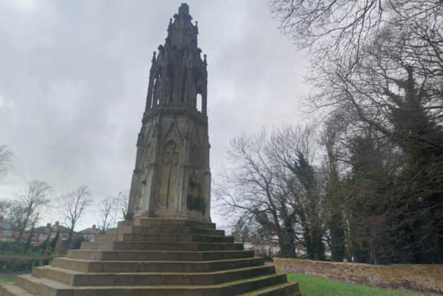 The Eleanor Cross is one of three remaining monuments in the country built in honour of Queen Eleanor of Castile.