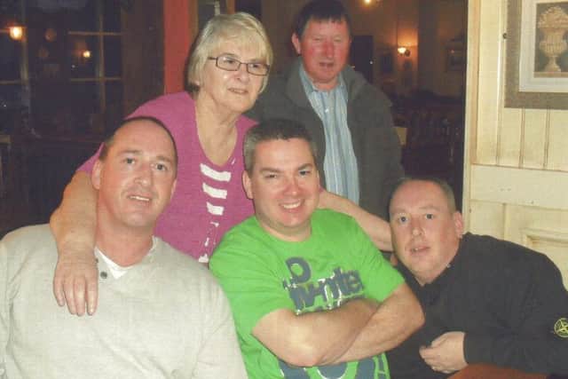 David Brickwood with his family. His three sons, from left, are Dale, Nathan and Gary.