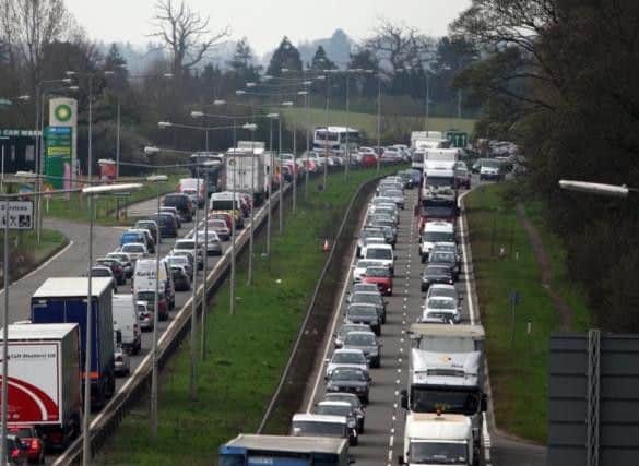 Traffic on the A45. Stock image.
