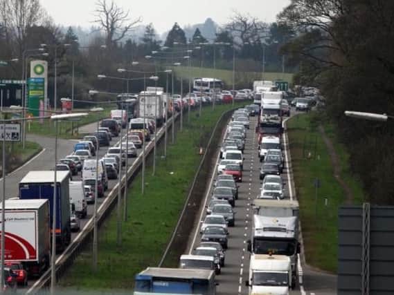 Traffic on the A45. Stock image.