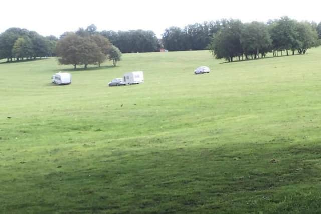 Travellers arriving at the Racecourse on Saturday.