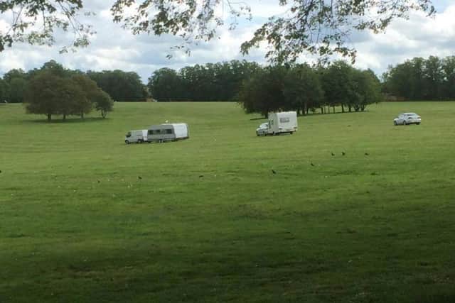 Travellers arriving at the Racecourse on Saturday.