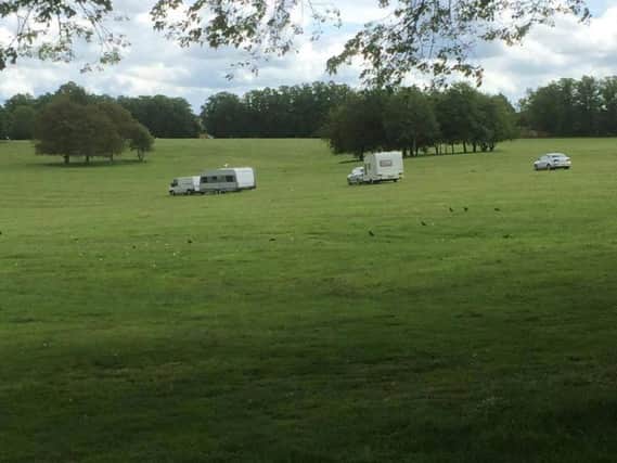 Travellers arriving at the Racecourse on Saturday.