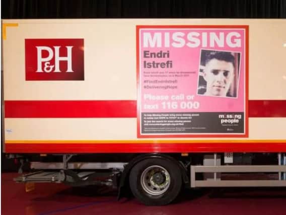 Endri Istrefi was featured on the side of Northampton lorries.