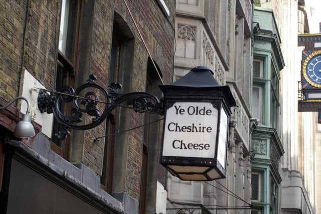 This famous sign pays homage to Cheshire's best known product in London's Fleet Street.