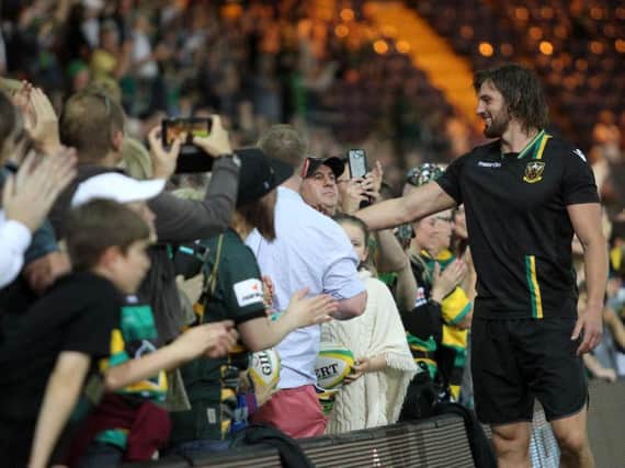 Tom Wood took time to chat to Saints fans after Friday's crucial win (picture: Sharon Lucey)
