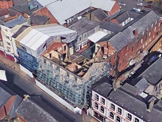 An ariel view of the tent over Balloon Bar in Bridge Street used in the design and access statement.
