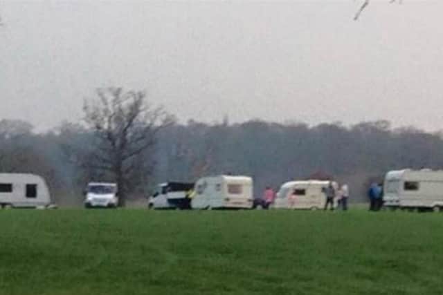 Travellers in Delapre Park.