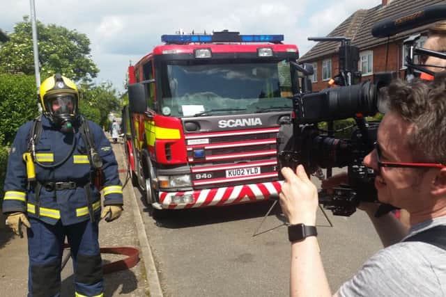 Carla during filming