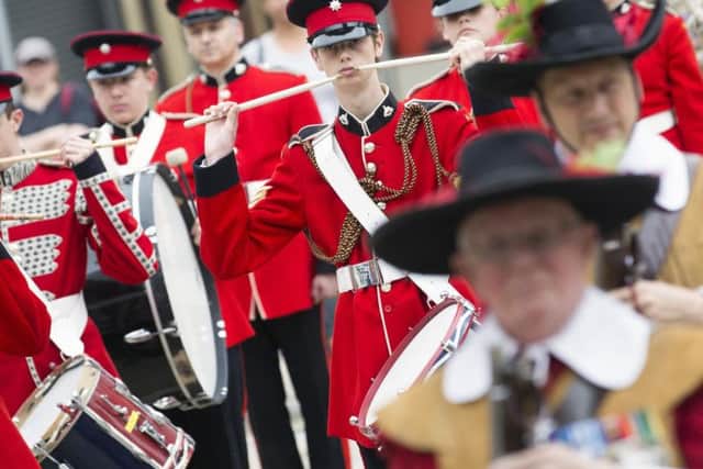 A company of pikemen and musket men from the Lord Mayor of Londons personal guard attended the ceremony on Bank Holiday Monday.