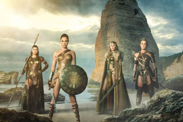 Atiope (Robin Wright), Diana Prince/Wonder Woman (Gal Gadot), Menalipee (Lisa Loven Kongsli) and Queen Hippolyta (CONNIE NIELSEN)