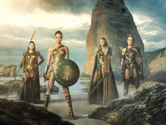 Atiope (Robin Wright), Diana Prince/Wonder Woman (Gal Gadot), Menalipee (Lisa Loven Kongsli) and Queen Hippolyta (CONNIE NIELSEN)