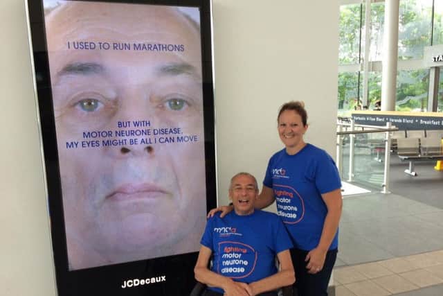 This interactive poster of David is featured at Northampton Train Station.