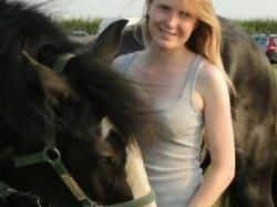 Emily after recovery with her horse, Bobby.