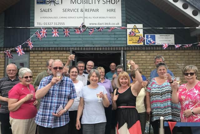 Volunteers at the DACT Mobility Shop, with shop manager, Bev Horner.