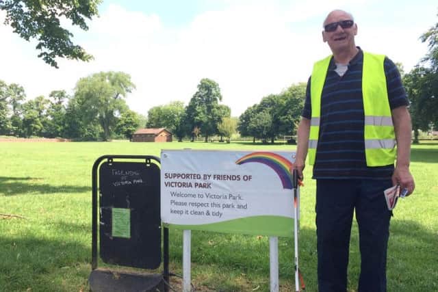 Tony goes litter picking in Victoria Park twice a day.