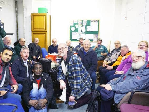 A group meeting with the Aylesbury Men's Shed lot.