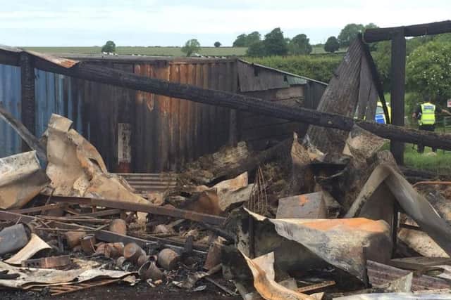 Elderstubbs Field Farm was made victim of an arson attack when three buildings were burned to the ground by a group of young people.