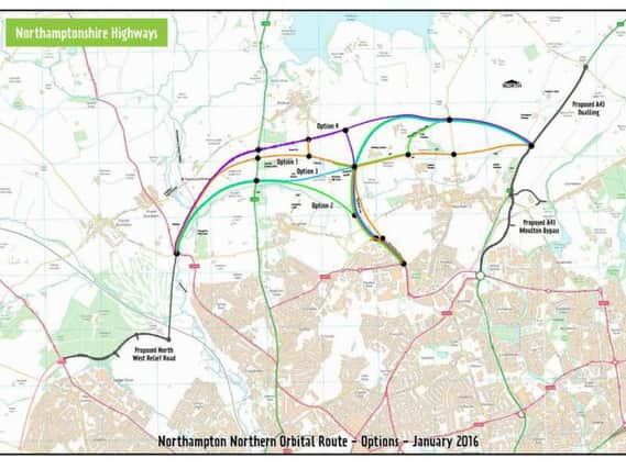 Plans for the Northampton Orbital Route and the North-West Relief Road.