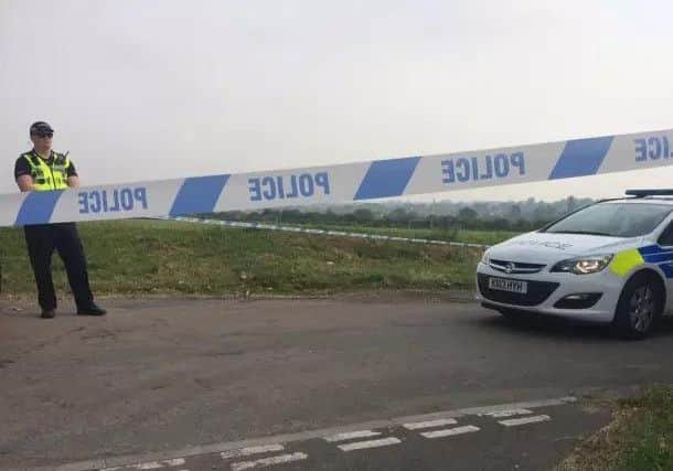 Police at the scene this morning