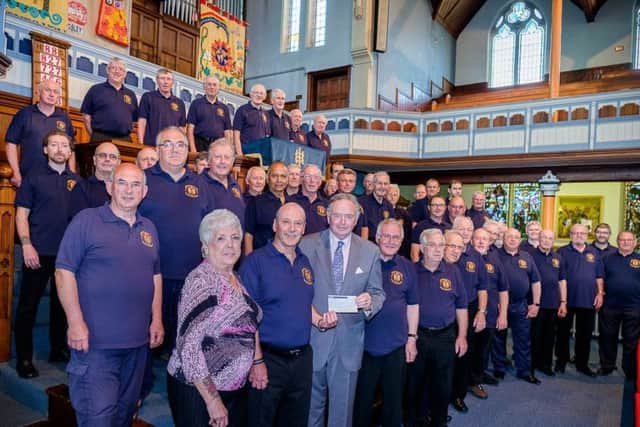 Northampton Male Voice Choir with sponsors Paul and Annette Hollowell of Hollwels Funeral Directors