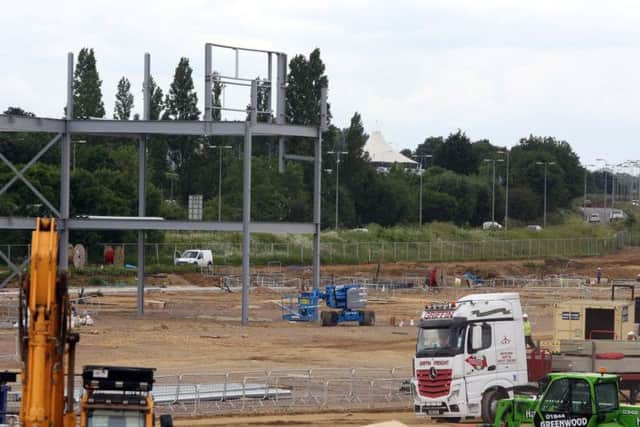 The Marks and Spencers store being built at Rushden Lakes.