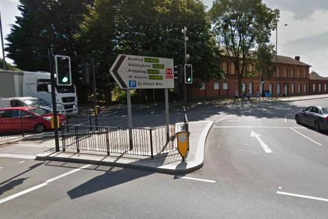 A woman was racially abused by man on motorbike in St Peters Way, Northampton.
